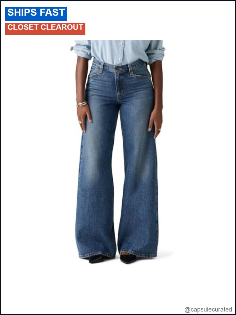 Baggy Wide Leg Jeans Non-Stretch Mid Rise Vintage Fit